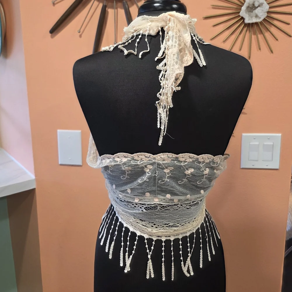 Boho Chic Scarf Festival Fringe Wrap Pier 1 Cream Bohemian Hippie Vacation